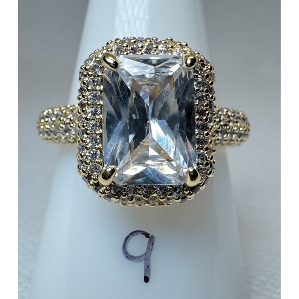 Size 9 Bomb Party Ring - RG61803 Perfectly Mine - Cubic Zirconia On Gold Plating